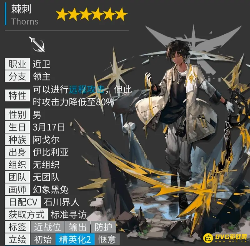 《明日方舟》六星男性角色一览