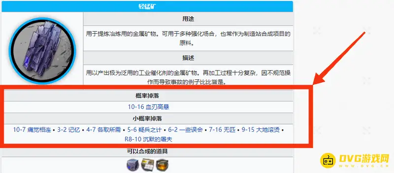 《明日方舟》轻锰矿爆率解析