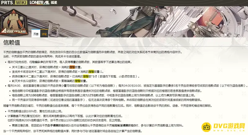 《明日方舟》信赖怎么获得-理智消耗与信赖点数关系