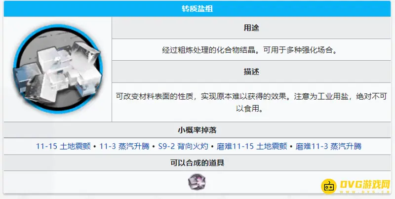 《明日方舟》转质盐组怎么获得-转质盐组的主要掉落关卡