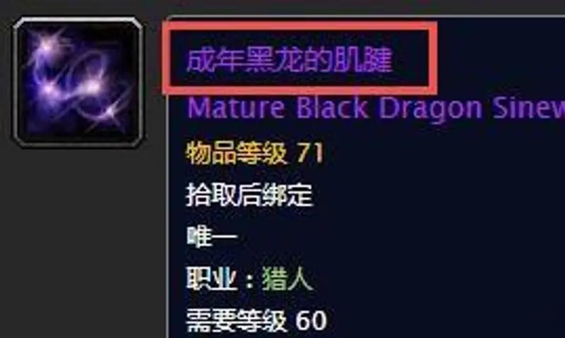 《魔兽世界》成年黑龙的肌腱用途解析