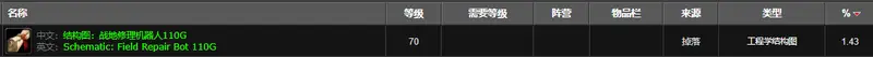 《魔兽世界》战地修理机器人110g图纸掉落地点