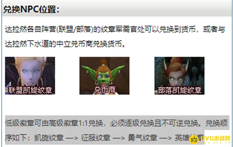 《魔兽世界》凯旋纹章在哪兑换-部落联盟兑换位置详解