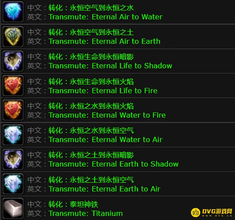 《魔兽世界》wlk转化配方一览