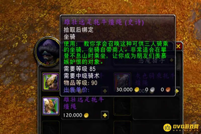 《魔兽世界》雄壮远足牦牛缰绳购买攻略