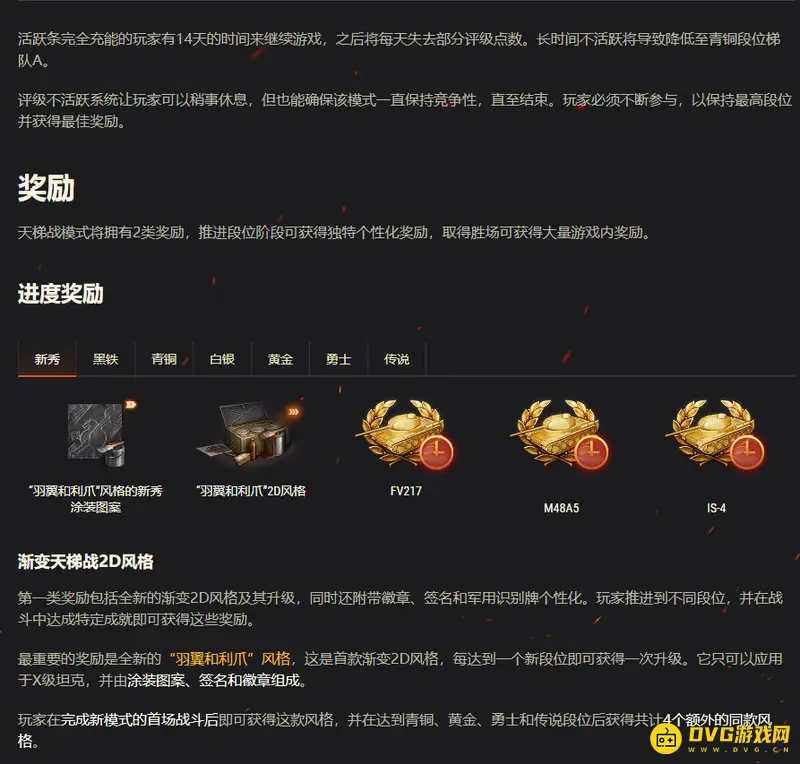 《坦克世界》天梯奖励详解-全新渐变2D风格与段位升级