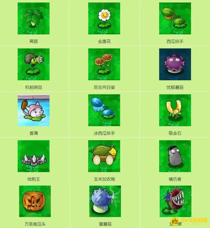 《植物大战僵尸》的植物种类详解