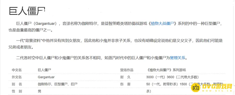 《植物大战僵尸》巨人僵尸介绍