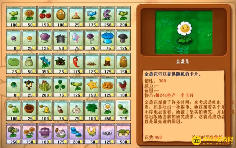 《植物大战僵尸》第一代植物大全