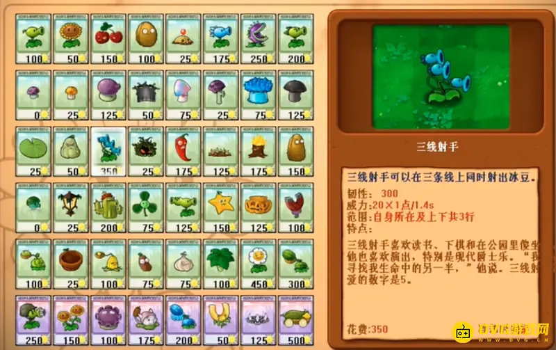 《植物大战僵尸》第一代植物大全