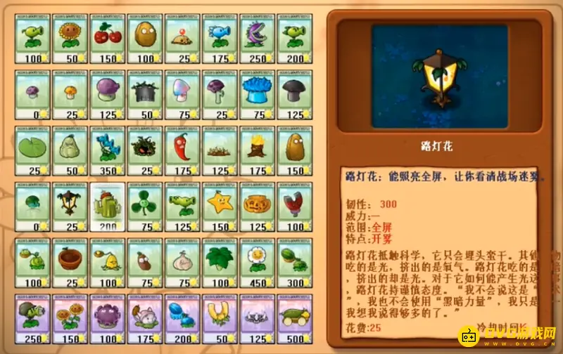 《植物大战僵尸》第一代植物大全