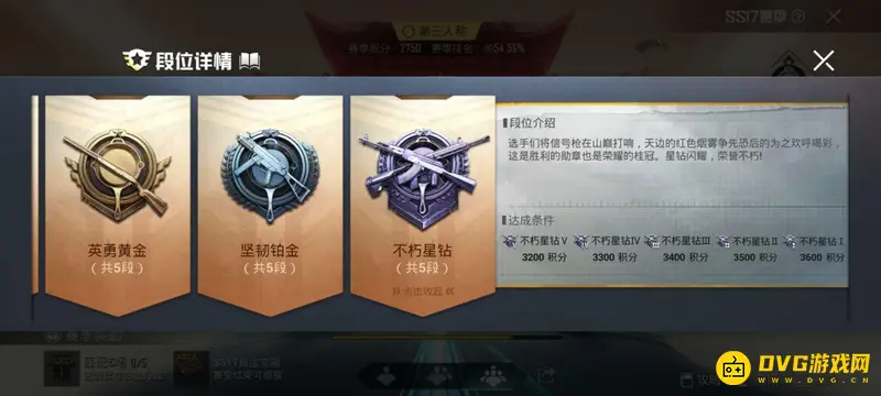 《和平精英》星钻段位分数详解