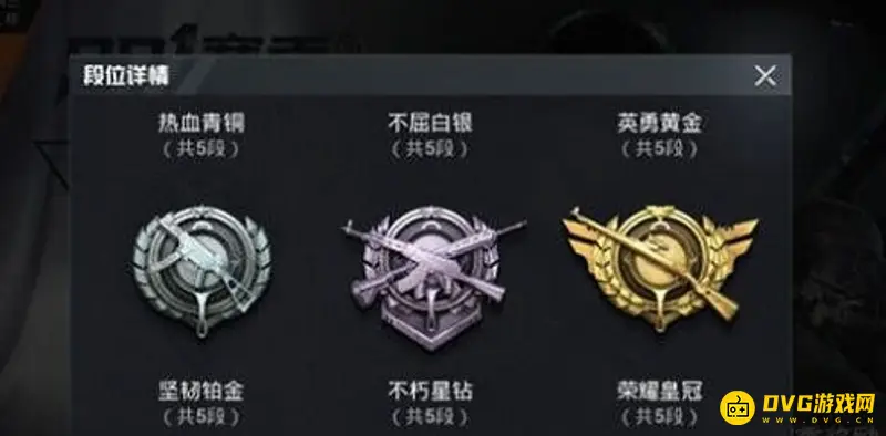 《和平精英》一共有多少个段位-段位顺序详解