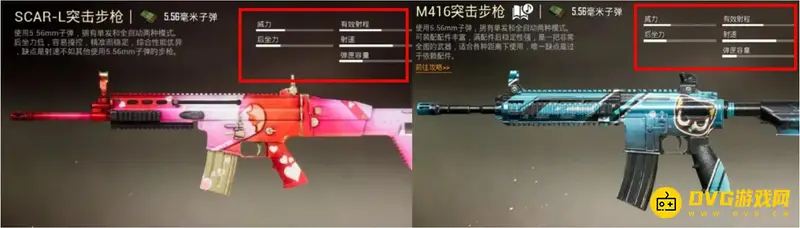 《和平精英》M4与SCAR对比