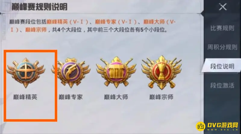 《和平精英》巅峰精英段位解析