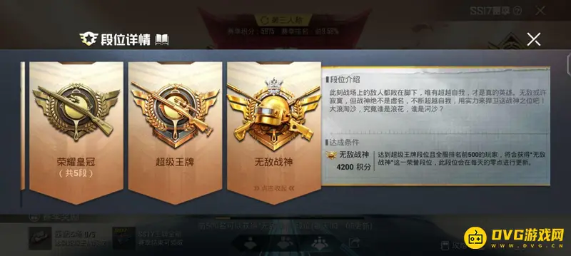 《和平精英》最高段位解析