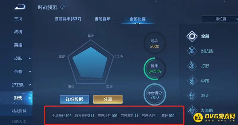 《王者荣耀》五杀记录查看方法