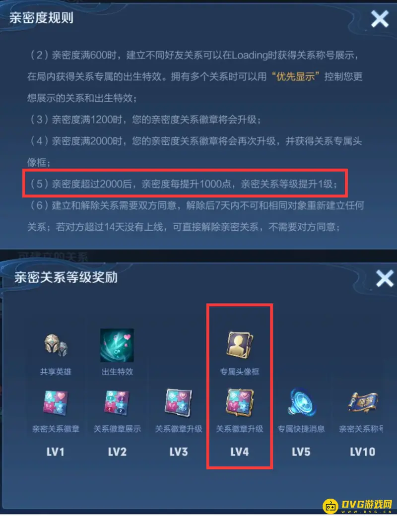 《王者荣耀》亲密度等级解析