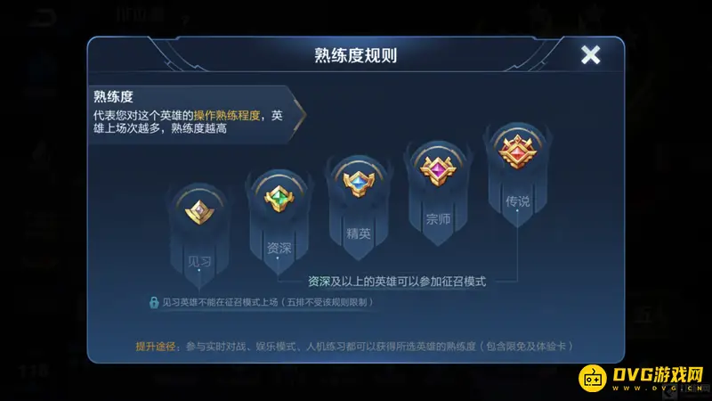 《王者荣耀》熟练度要求详解-新英雄排位条件与提升方法