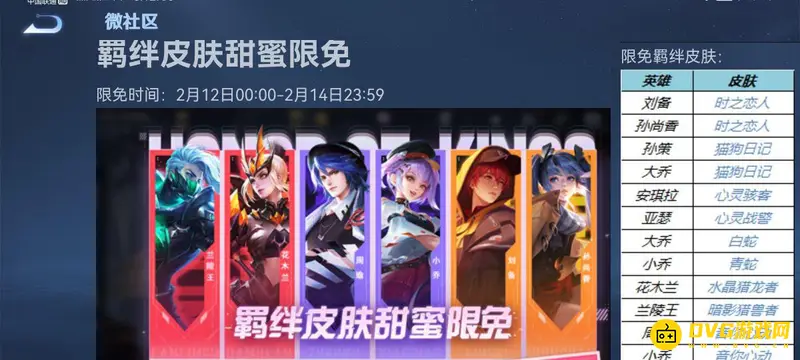 《王者荣耀》福利皮肤介绍