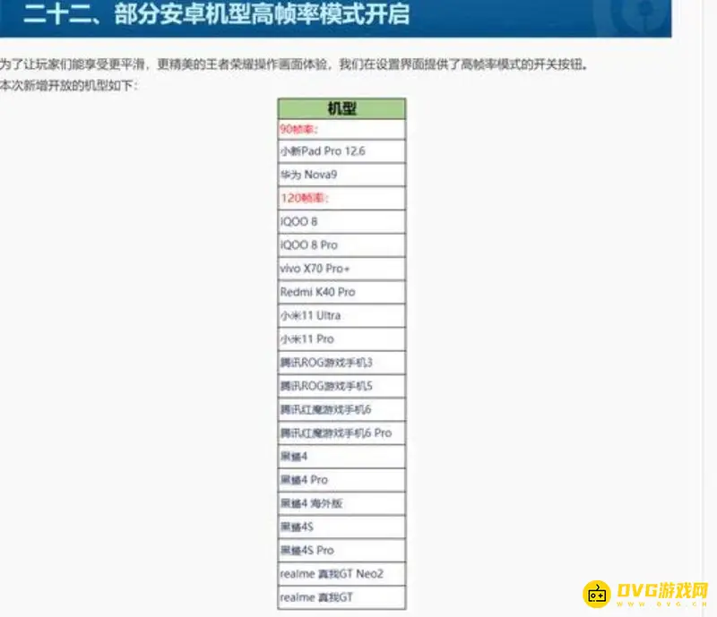 《王者荣耀》支持120帧的手机推荐-高帧率游戏体验设备