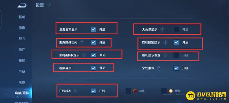 《王者荣耀》主页隐私设置详解