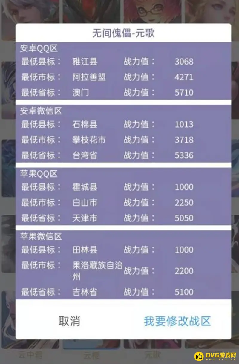 《王者荣耀》荣耀战力最低地区查询方法