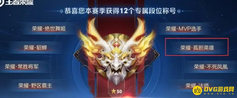 《王者荣耀》S30荣耀50星称号稀有度排行