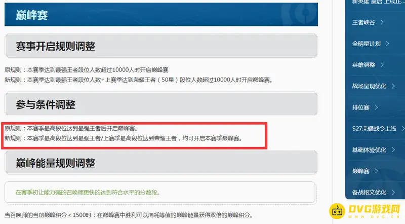 《王者荣耀》新赛季巅峰赛开启条件详解