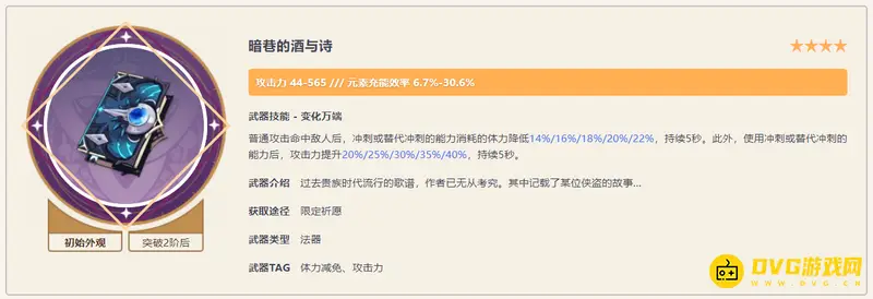 原神暗巷的酒与诗适合散兵吗-武器适用角色详解