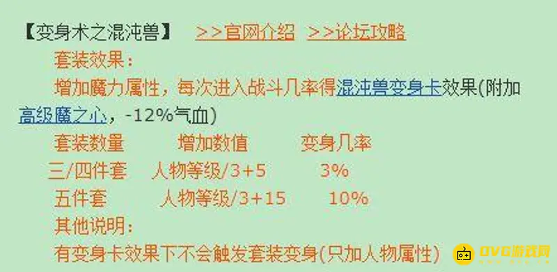 《梦幻西游》混沌兽套装效果详解
