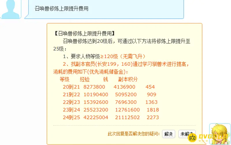 《梦幻西游》宠修20到25要多少钱