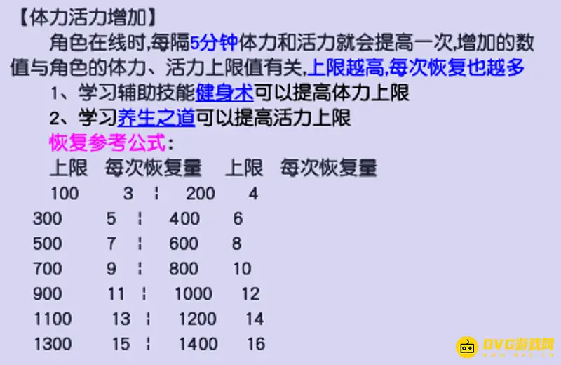 《梦幻西游》体力活力恢复