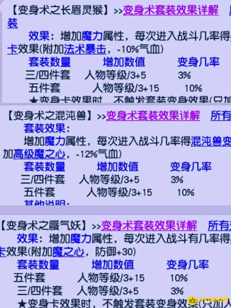 《梦幻西游》魔力套详解