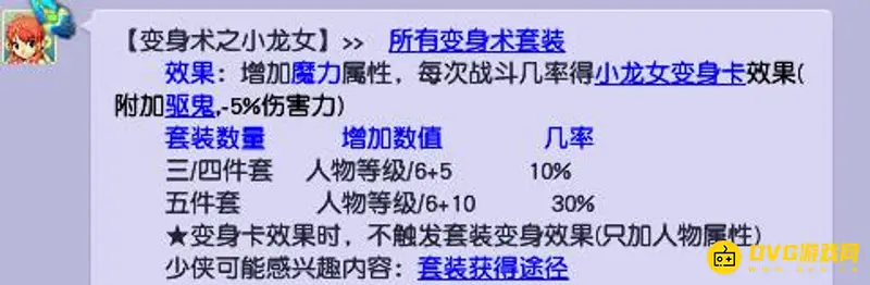《梦幻西游》2022小龙女套装魔力加成