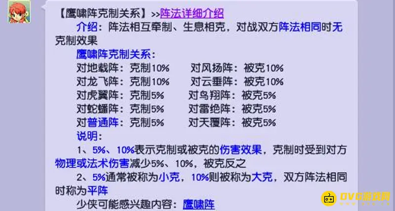 《梦幻西游》鹰啸阵克制解析