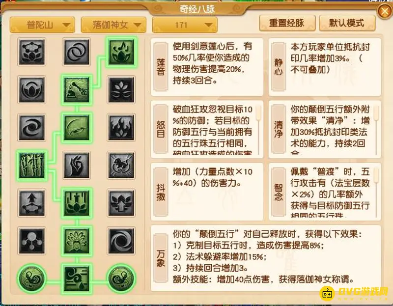 《梦幻西游》普陀经脉点法详解