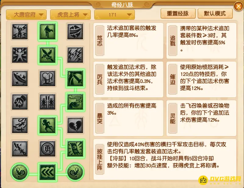 《梦幻西游》大唐经脉加点