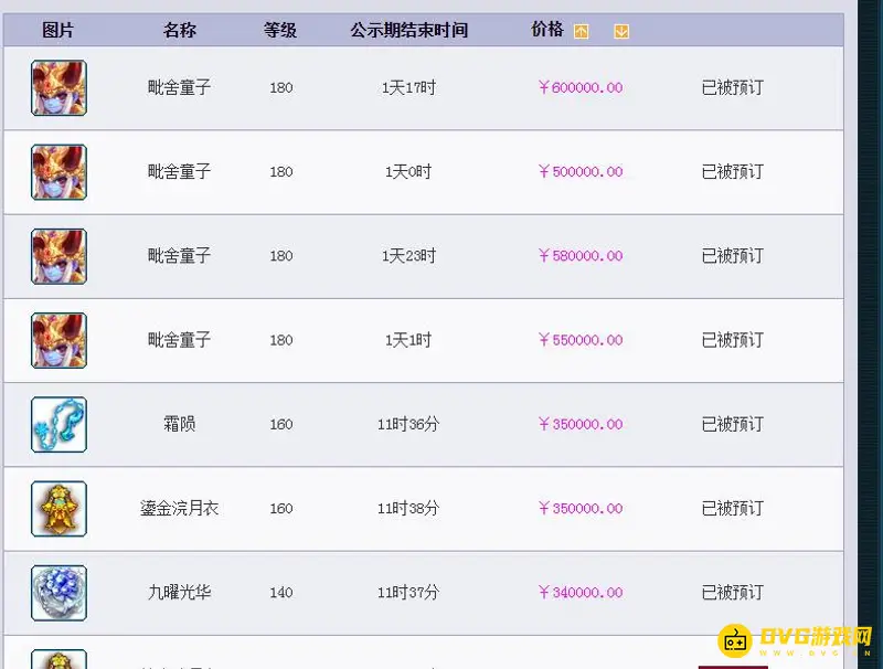 《梦幻西游》藏宝阁上架周期