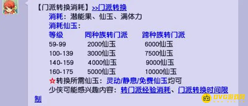 《梦幻西游》129转门派费用