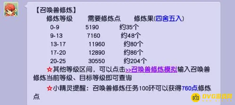 《梦幻西游》宝宝修9到17要多少修炼果