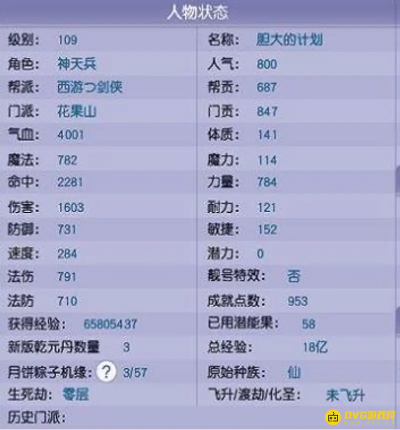 《梦幻西游》109花果山面板