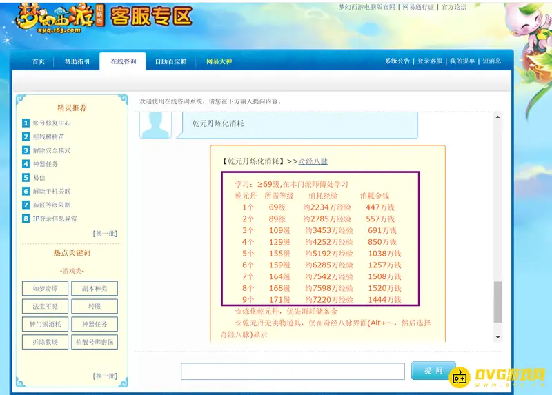 《梦幻西游》乾元丹兑换等级及花费表-兑换条件与花费一览