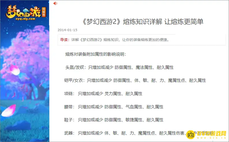 《梦幻西游》武器熔炼会影响哪些属性与范围-武器熔炼属性范围