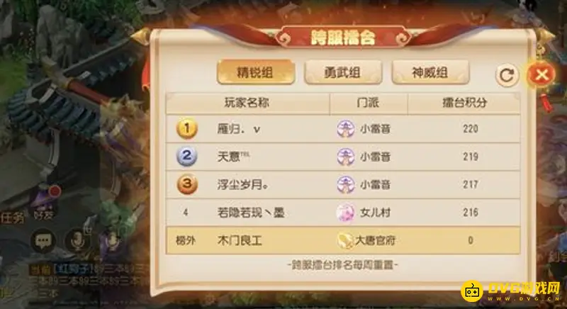 《梦幻西游》跨服擂台退出