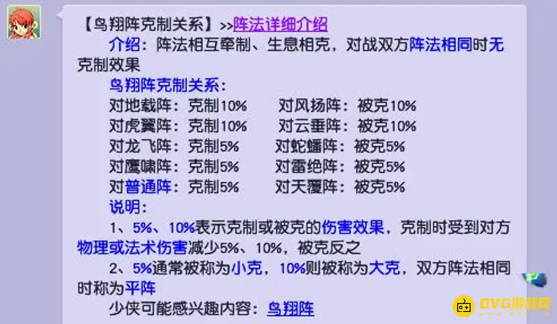 《梦幻西游》鸟阵大克阵法解析